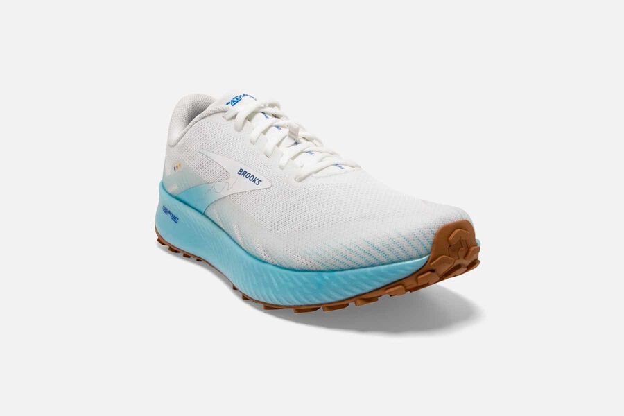 Brooks Running Shoes - Catamount Trail Womens - White/Blue - BNY-783094